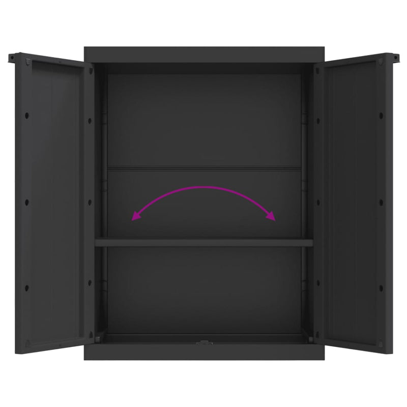 Outdoor Storage Cabinet Black 65x37x85 cm PP Payday Deals