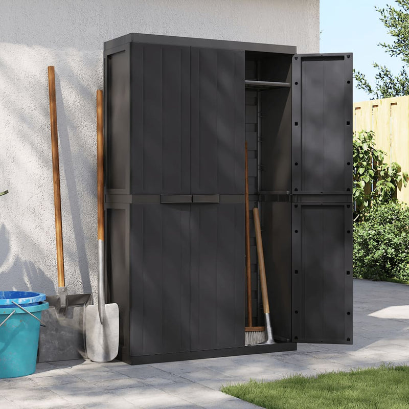 Outdoor Storage Cabinet Black 97x37x165 cm PP Payday Deals