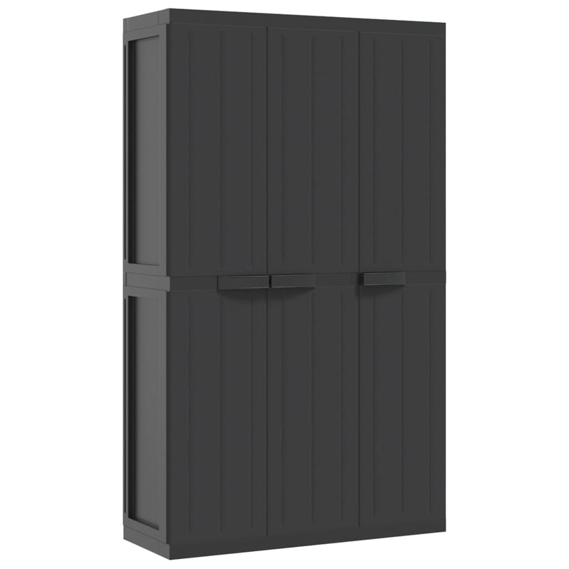 Outdoor Storage Cabinet Black 97x37x165 cm PP Payday Deals