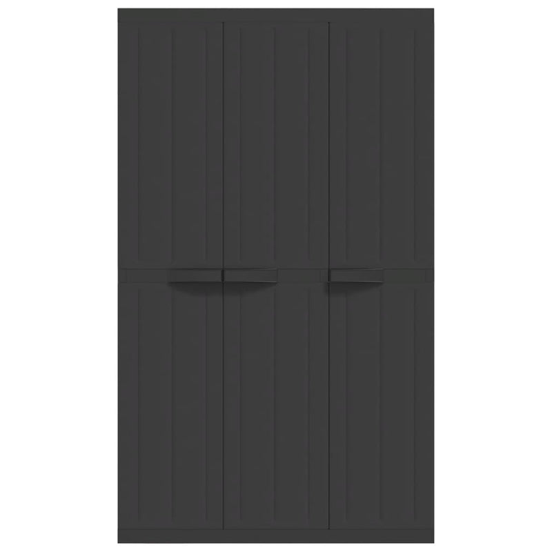 Outdoor Storage Cabinet Black 97x37x165 cm PP Payday Deals