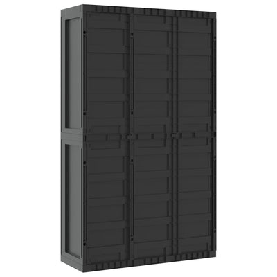 Outdoor Storage Cabinet Black 97x37x165 cm PP Payday Deals