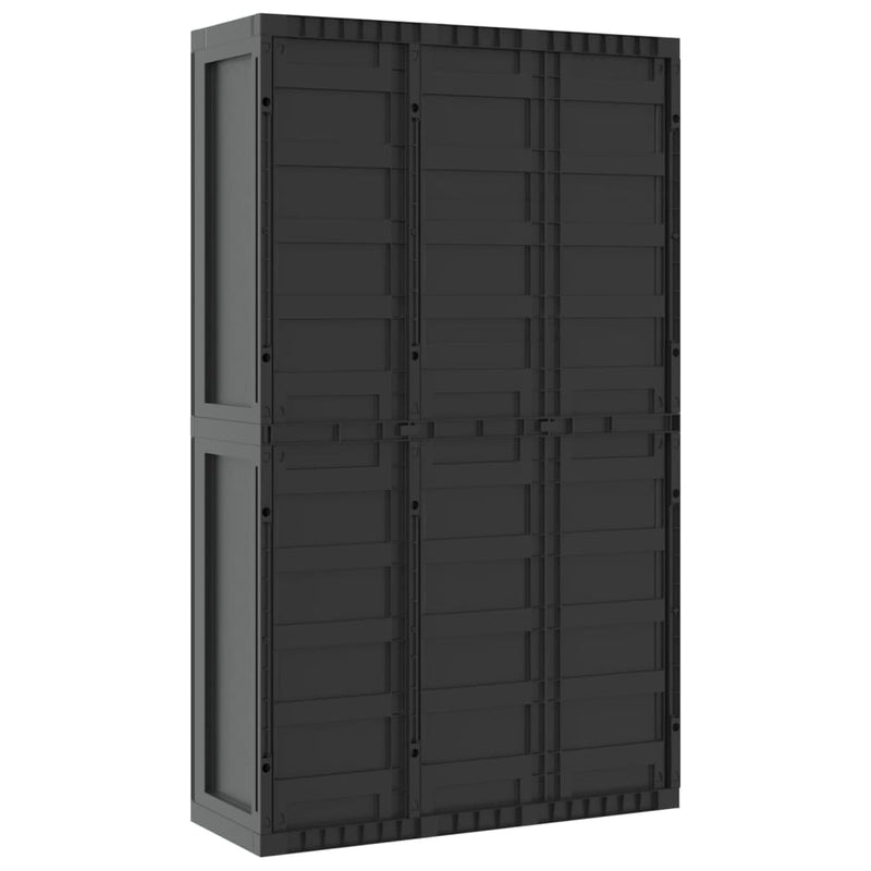 Outdoor Storage Cabinet Black 97x37x165 cm PP Payday Deals