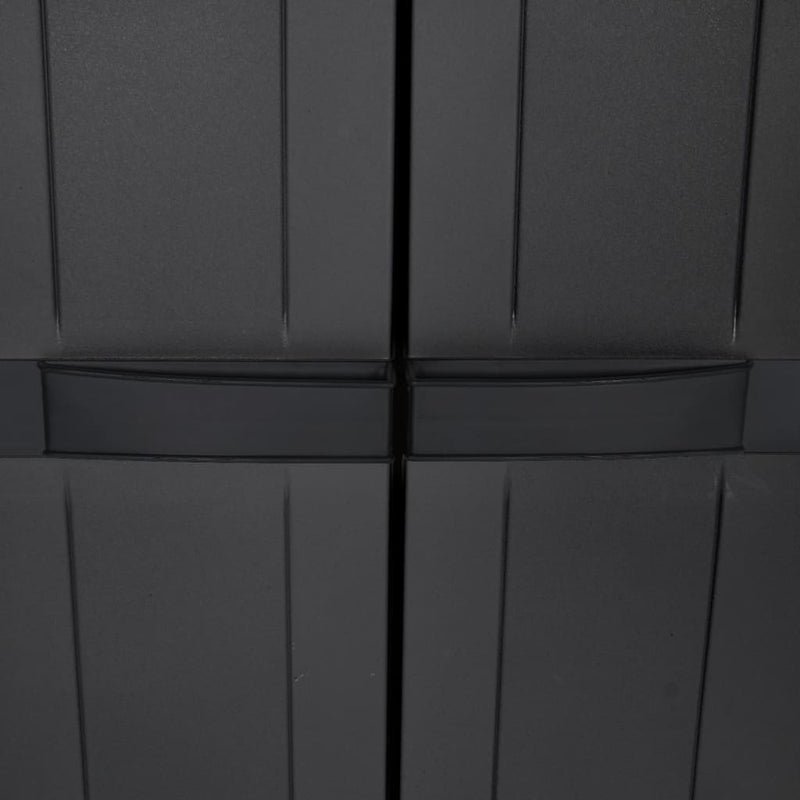 Outdoor Storage Cabinet Black 97x37x165 cm PP Payday Deals