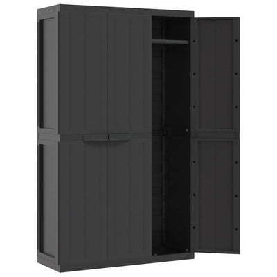 Outdoor Storage Cabinet Black 97x37x165 cm PP Payday Deals