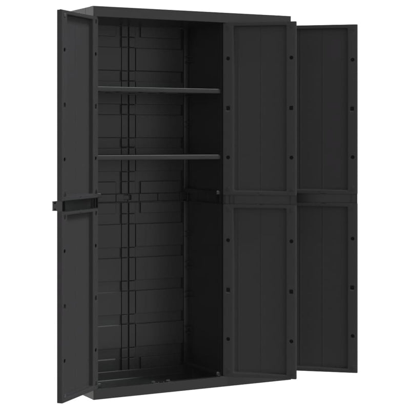 Outdoor Storage Cabinet Black 97x37x165 cm PP Payday Deals