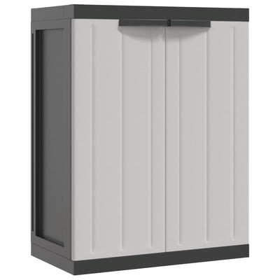 Outdoor Storage Cabinet Grey and Black 65x37x85 cm PP Payday Deals