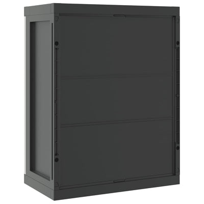 Outdoor Storage Cabinet Grey and Black 65x37x85 cm PP Payday Deals