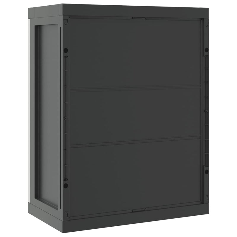 Outdoor Storage Cabinet Grey and Black 65x37x85 cm PP Payday Deals