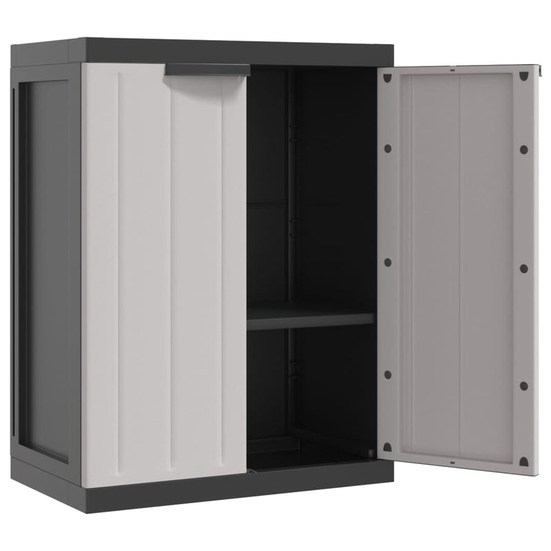 Outdoor Storage Cabinet Grey and Black 65x37x85 cm PP Payday Deals