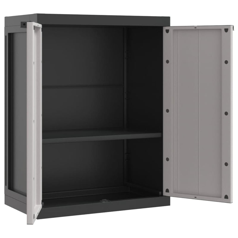 Outdoor Storage Cabinet Grey and Black 65x37x85 cm PP Payday Deals