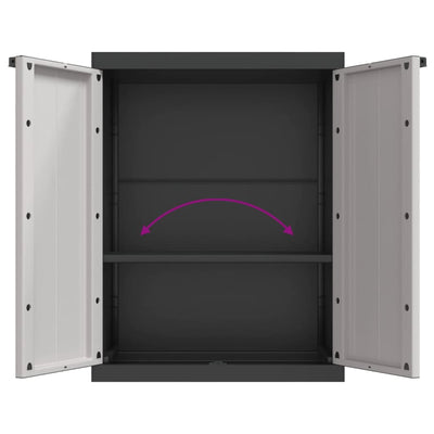 Outdoor Storage Cabinet Grey and Black 65x37x85 cm PP Payday Deals