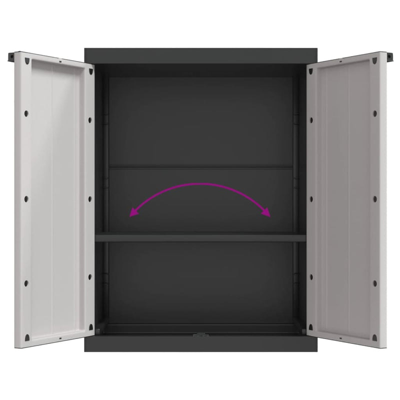 Outdoor Storage Cabinet Grey and Black 65x37x85 cm PP Payday Deals