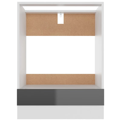 Oven Cabinet High Gloss Grey 60x46x81.5 cm Engineered Wood Payday Deals