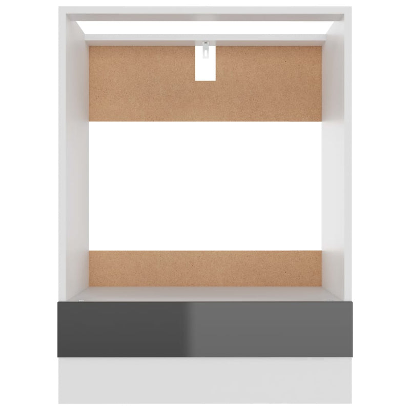 Oven Cabinet High Gloss Grey 60x46x81.5 cm Engineered Wood Payday Deals