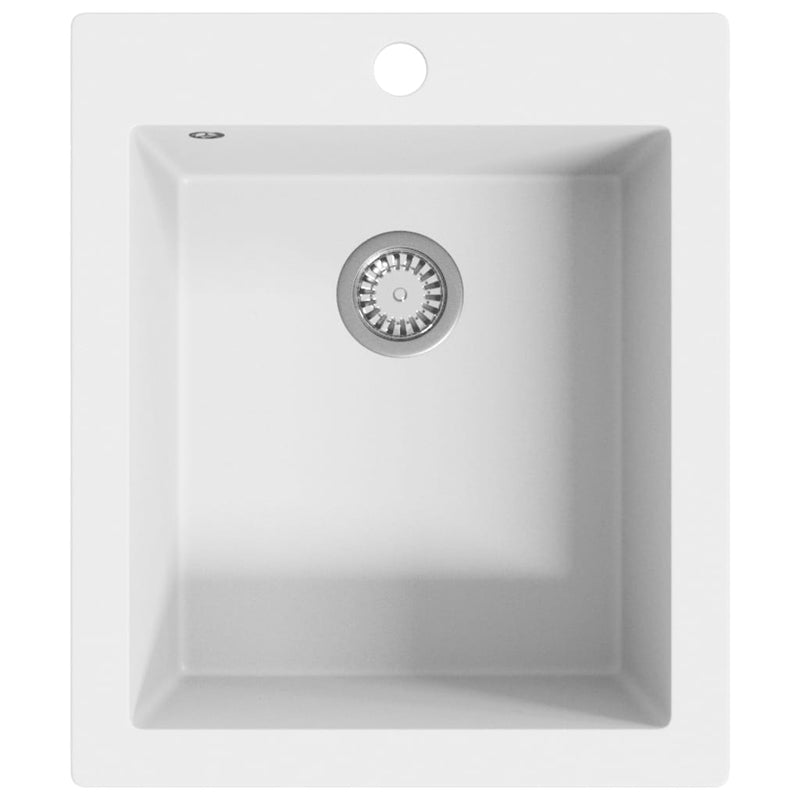 Overmount Kitchen Sink Single Basin Granite Cream White Payday Deals