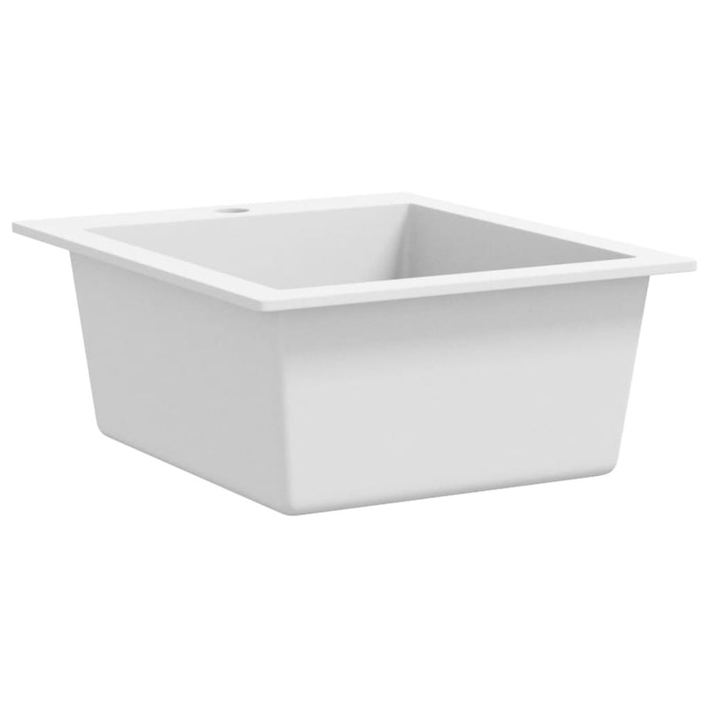 Overmount Kitchen Sink Single Basin Granite Cream White Payday Deals