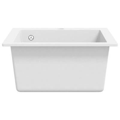 Overmount Kitchen Sink Single Basin Granite Cream White Payday Deals