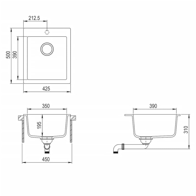 Overmount Kitchen Sink Single Basin Granite Cream White Payday Deals