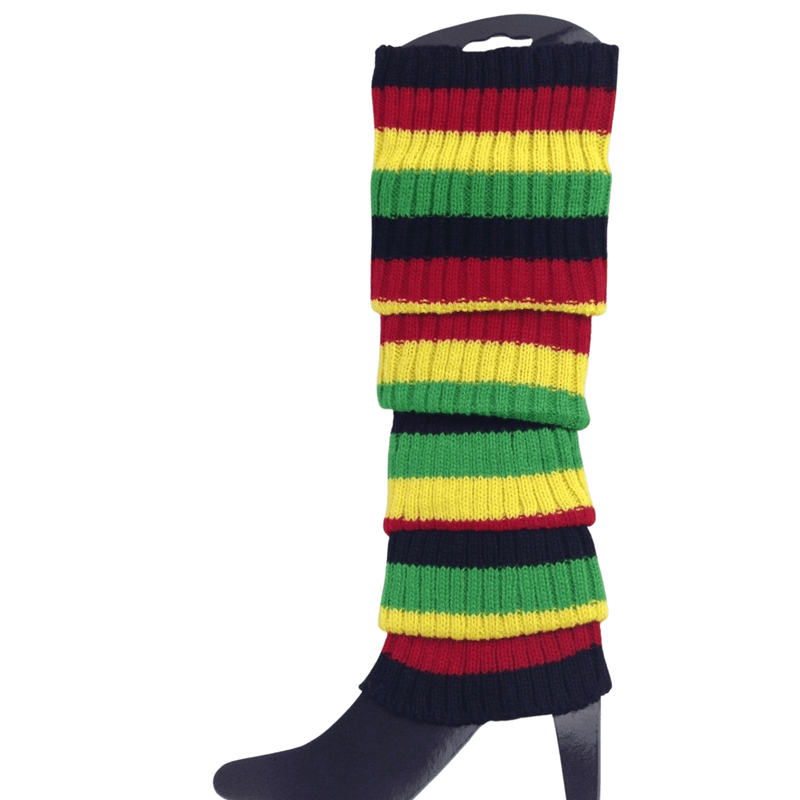 Pair of Womens Leg Warmers Disco Winter Knit Dance Party Crochet Legging Socks Costume - Indigenous Colours Payday Deals