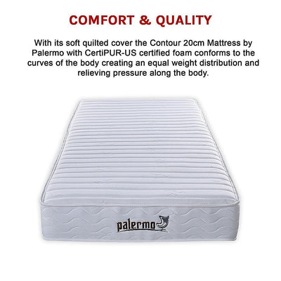 Palermo Contour 20cm Encased Coil King Single Mattress CertiPUR-US Certified Foam Payday Deals