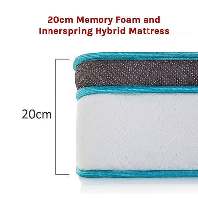 Palermo Double 20cm Memory Foam and Innerspring Hybrid Mattress Payday Deals