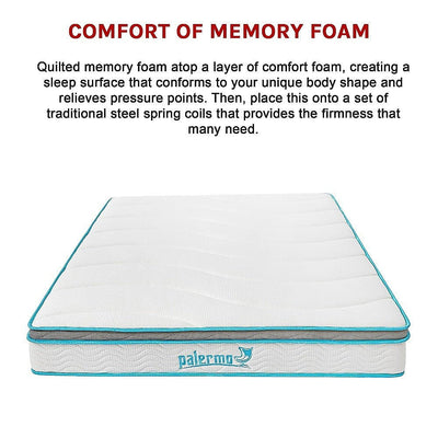 Palermo Double 20cm Memory Foam and Innerspring Hybrid Mattress Payday Deals