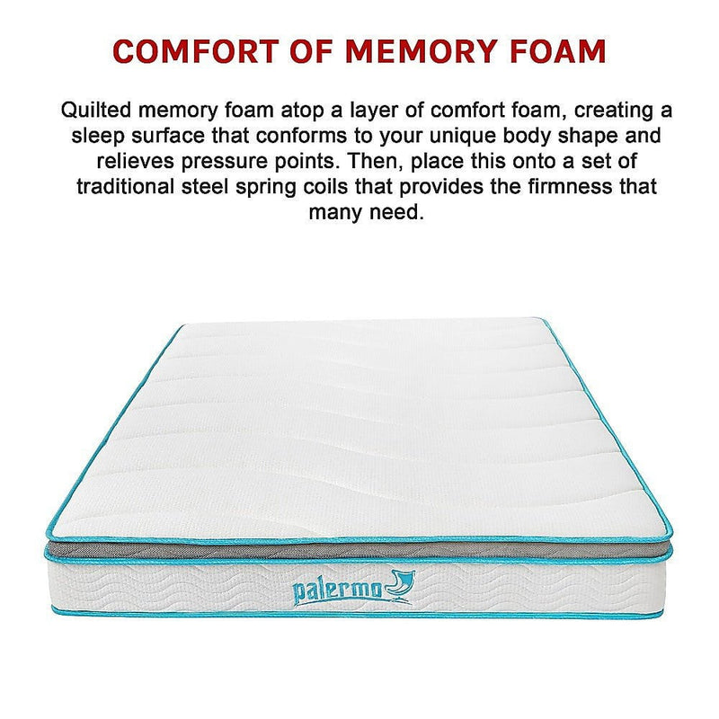 Palermo Double 20cm Memory Foam and Innerspring Hybrid Mattress Payday Deals