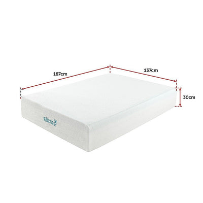 Palermo Double Mattress 30cm Memory Foam Green Tea Infused CertiPUR Approved Payday Deals