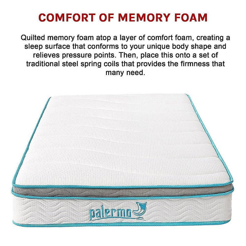 Palermo King Single 20cm Memory Foam and Innerspring Hybrid Mattress Payday Deals