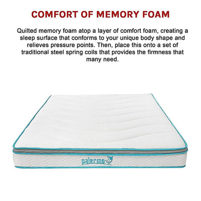 Palermo Queen 20cm Memory Foam and Innerspring Hybrid Mattress Payday Deals