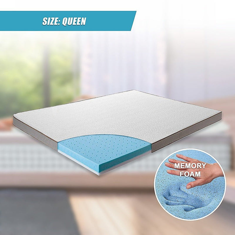 Palermo Queen Memory Foam Mattress Topper Cooling Gel Infused CertiPUR Approved Payday Deals