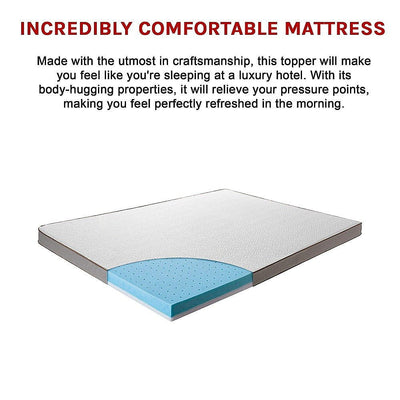 Palermo Queen Memory Foam Mattress Topper Cooling Gel Infused CertiPUR Approved Payday Deals