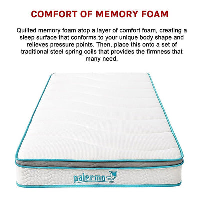 Palermo Single 20cm Memory Foam and Innerspring Hybrid Mattress Payday Deals