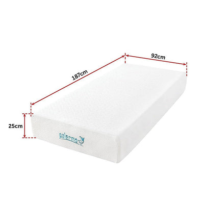 Palermo Single 25cm Gel Memory Foam Mattress - Dual-Layered - CertiPUR-US Certified Payday Deals