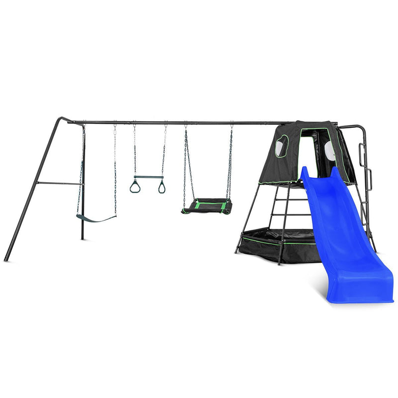 Pallas Play Tower with Metal Swing Set (Blue Slide) Payday Deals