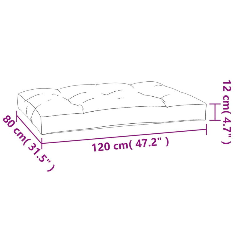 Pallet Cushion Cream 120x80x12 cm Fabric Payday Deals