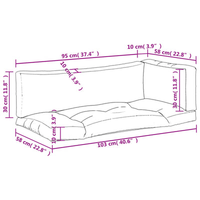 Pallet Cushions 3 pcs Black Fabric Payday Deals