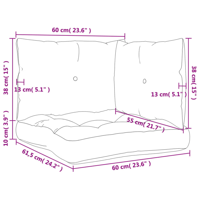 Pallet Cushions 3 pcs Grey Fabric Payday Deals
