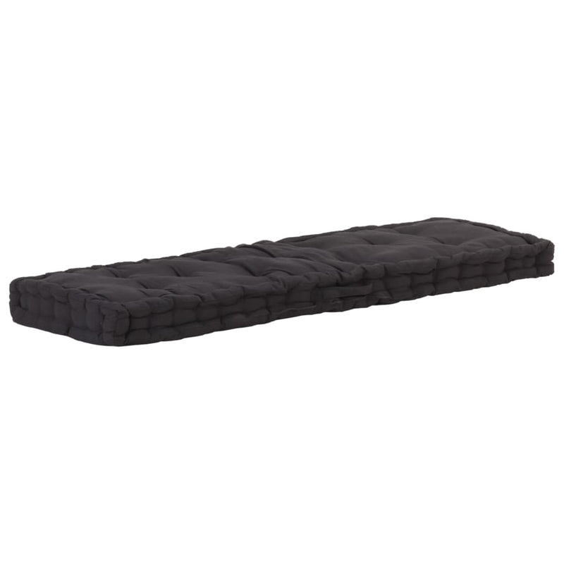 Pallet Floor Cushion Cotton 120x40x7 cm Black Payday Deals