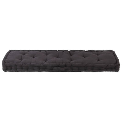 Pallet Floor Cushion Cotton 120x40x7 cm Black Payday Deals