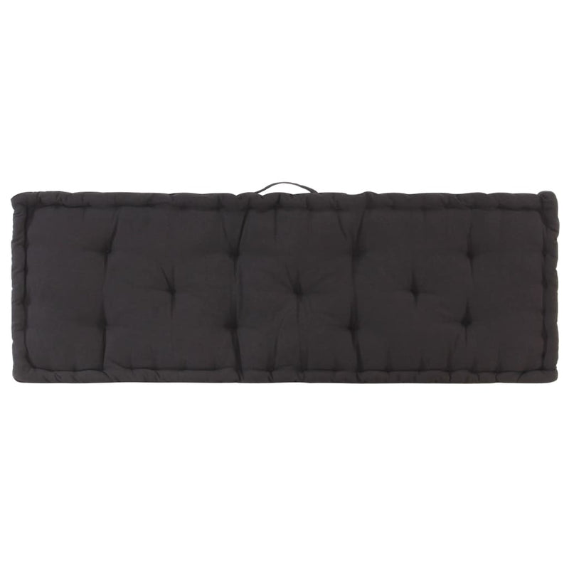 Pallet Floor Cushion Cotton 120x40x7 cm Black Payday Deals