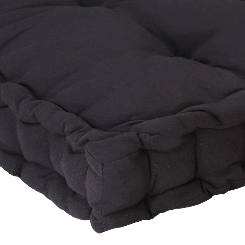Pallet Floor Cushion Cotton 120x40x7 cm Black Payday Deals