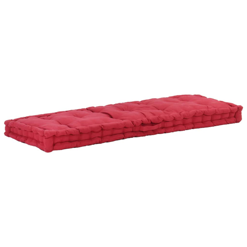 Pallet Floor Cushion Cotton 120x40x7 cm Burgundy Payday Deals