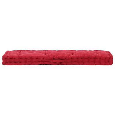Pallet Floor Cushion Cotton 120x40x7 cm Burgundy Payday Deals