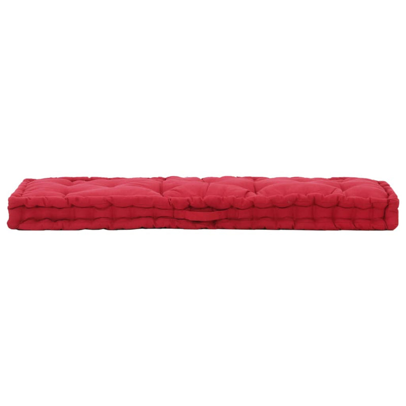 Pallet Floor Cushion Cotton 120x40x7 cm Burgundy Payday Deals