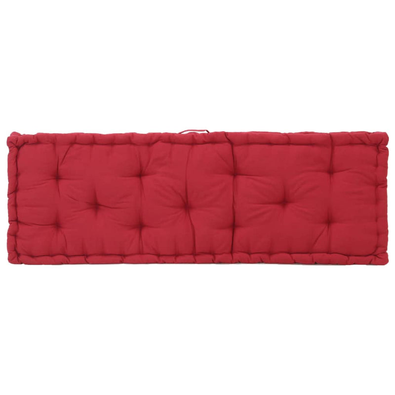 Pallet Floor Cushion Cotton 120x40x7 cm Burgundy Payday Deals