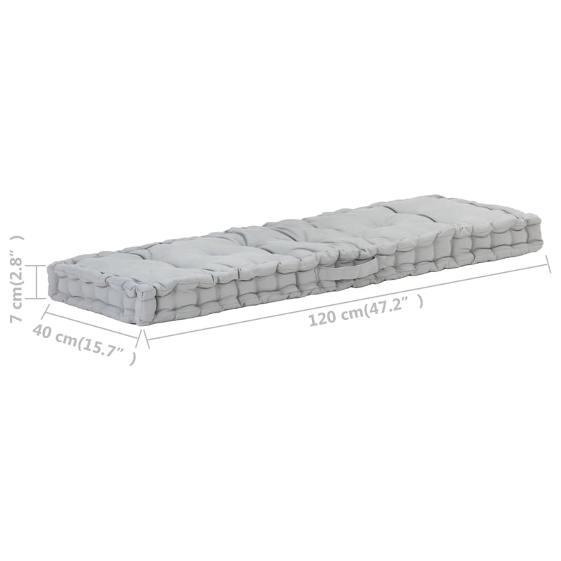 Pallet Floor Cushion Cotton 120x40x7 cm Grey Payday Deals