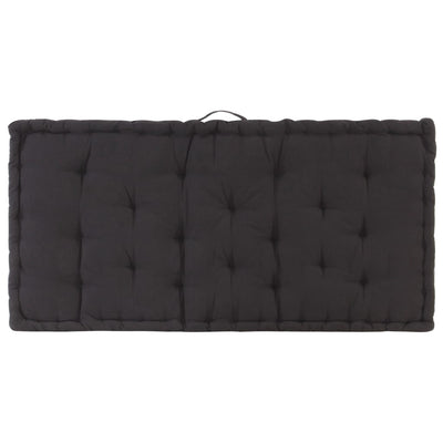 Pallet Floor Cushion Cotton 120x80x10 cm Black Payday Deals