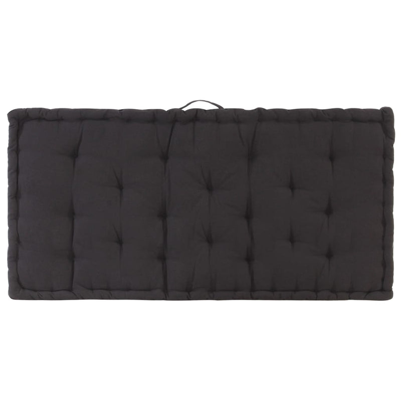 Pallet Floor Cushion Cotton 120x80x10 cm Black Payday Deals