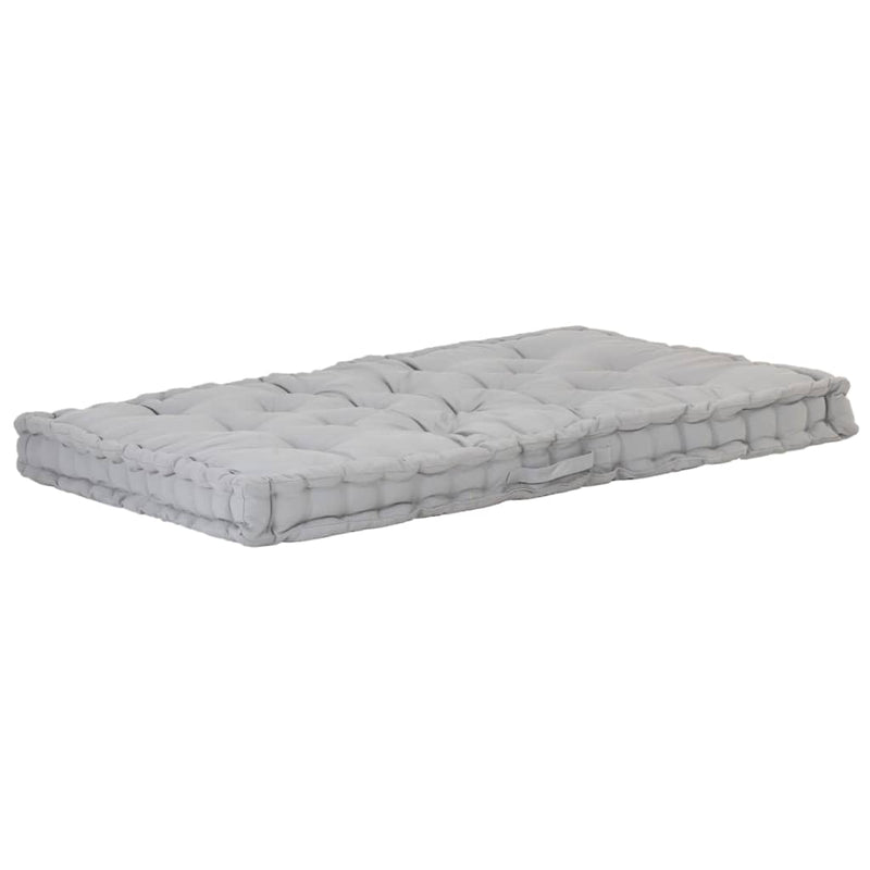 Pallet Floor Cushion Cotton 120x80x10 cm Grey Payday Deals